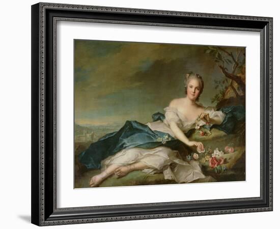 Henrietta Maria of France (1606-69) as Flora, 1742-Jean-Marc Nattier-Framed Giclee Print