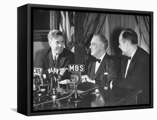 Henry A. Wallace and Claude R. Wickard Lining Up for Farm Broadcast-null-Framed Premier Image Canvas