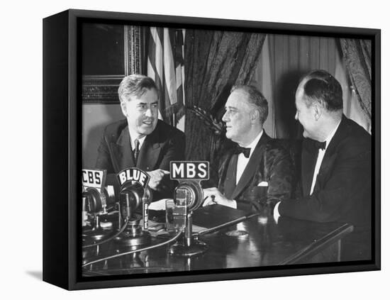 Henry A. Wallace and Claude R. Wickard Lining Up for Farm Broadcast-null-Framed Premier Image Canvas