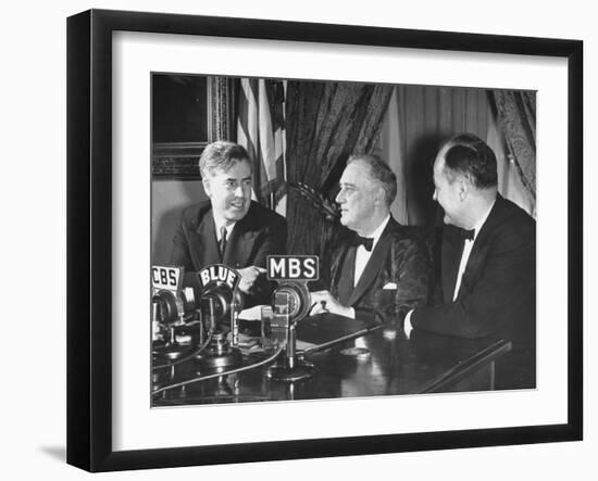 Henry A. Wallace and Claude R. Wickard Lining Up for Farm Broadcast-null-Framed Photographic Print