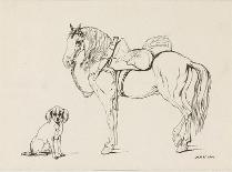 Saddled Horse and a Dog, 1841-Henry Abraham Klinkhamer-Framed Art Print