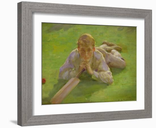 Henry Allen in Cricketing Whites-Henry Scott Tuke-Framed Giclee Print