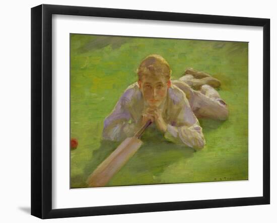 Henry Allen in Cricketing Whites-Henry Scott Tuke-Framed Giclee Print