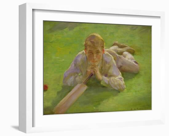 Henry Allen in Cricketing Whites-Henry Scott Tuke-Framed Giclee Print