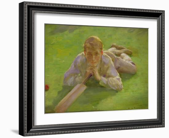 Henry Allen in Cricketing Whites-Henry Scott Tuke-Framed Giclee Print