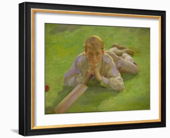 Henry Allen in Cricketing Whites-Henry Scott Tuke-Framed Giclee Print