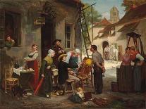 A New Sign for the Old Inn, 1870 (Oil on Canvas)-Henry Bacon-Giclee Print