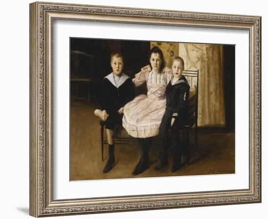 Henry Bernstein and His Brother and Sister, 1892-Jacques-emile Blanche-Framed Giclee Print