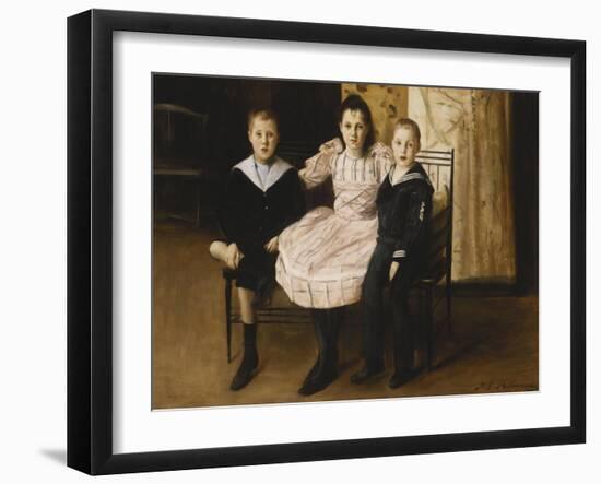 Henry Bernstein and His Brother and Sister, 1892-Jacques-emile Blanche-Framed Giclee Print