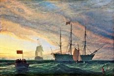 Man O'War and a Stormy Sunset (The Guardship), 1875-Henry Dawson-Giclee Print
