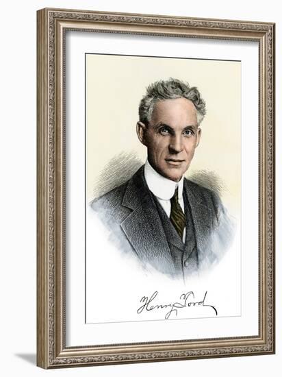 Henry Ford Portrait, with Autograph-null-Framed Giclee Print