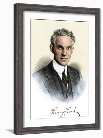 Henry Ford Portrait, with Autograph-null-Framed Giclee Print