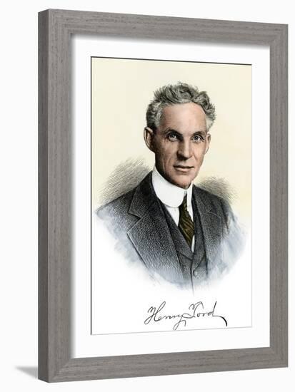 Henry Ford Portrait, with Autograph-null-Framed Giclee Print