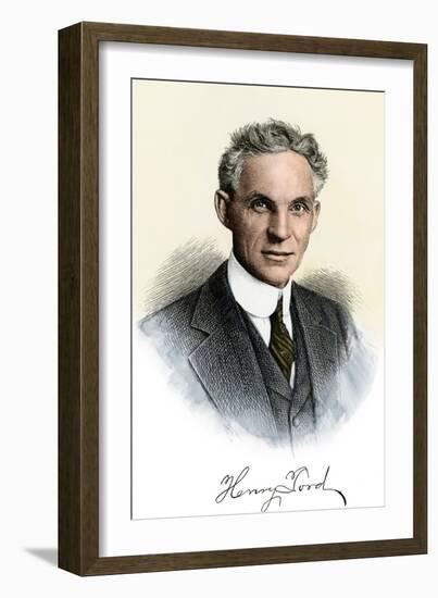 Henry Ford Portrait, with Autograph-null-Framed Giclee Print