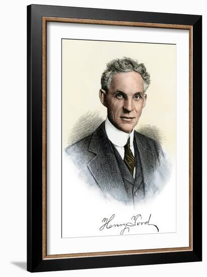 Henry Ford Portrait, with Autograph-null-Framed Giclee Print