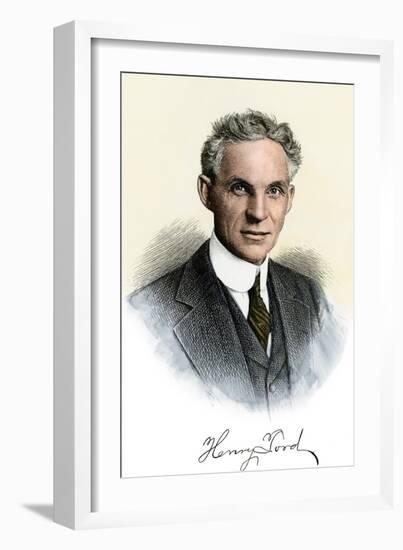 Henry Ford Portrait, with Autograph-null-Framed Giclee Print