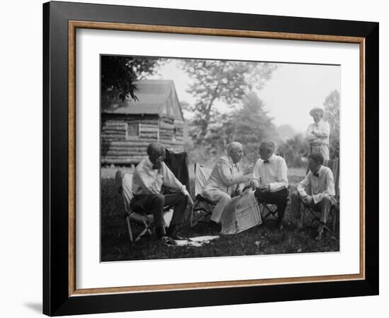 Henry Ford, Thomas Edison, President Warren Harding and Harvey Firestone-null-Framed Photo