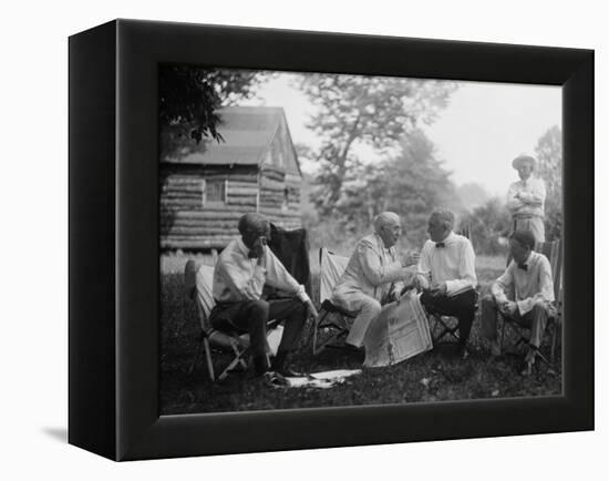 Henry Ford, Thomas Edison, President Warren Harding and Harvey Firestone-null-Framed Stretched Canvas