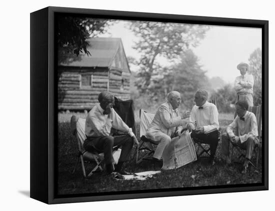 Henry Ford, Thomas Edison, President Warren Harding and Harvey Firestone-null-Framed Stretched Canvas