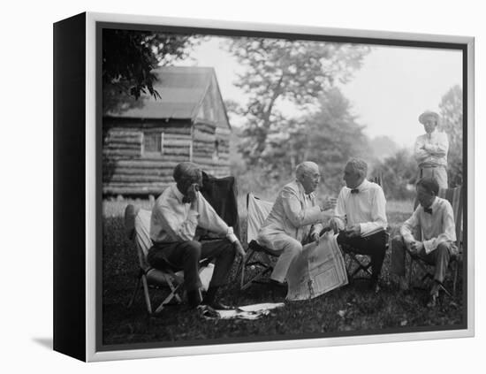 Henry Ford, Thomas Edison, President Warren Harding and Harvey Firestone-null-Framed Stretched Canvas