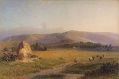 South Downs Pastures, 1867 (W/C on Paper)-Henry George Hine-Giclee Print