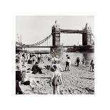 Londoners Relax on Tower Beach, c.1952-Henry Grant-Framed Art Print