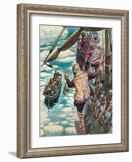Henry Hudson Being Set Adrift-Peter Jackson-Framed Giclee Print
