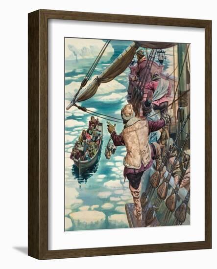 Henry Hudson Being Set Adrift-Peter Jackson-Framed Giclee Print