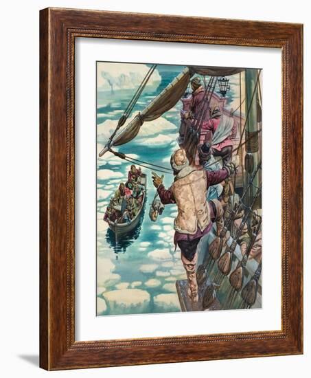 Henry Hudson Being Set Adrift-Peter Jackson-Framed Giclee Print