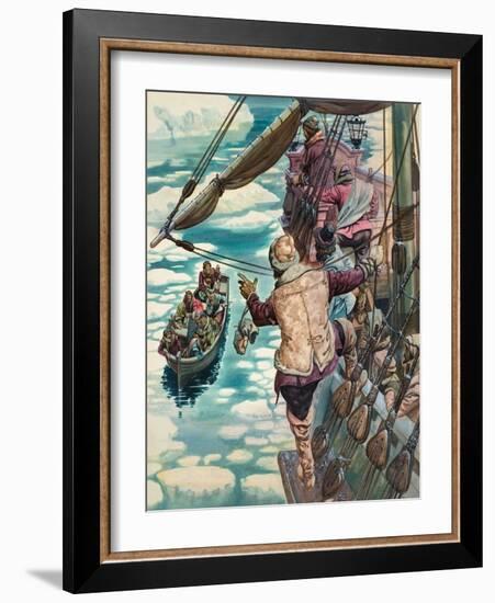 Henry Hudson Being Set Adrift-Peter Jackson-Framed Giclee Print