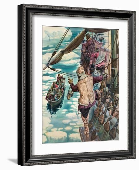 Henry Hudson Being Set Adrift-Peter Jackson-Framed Giclee Print