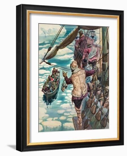 Henry Hudson Being Set Adrift-Peter Jackson-Framed Giclee Print