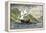 Henry Hudson's Ship, Half-Moon, Ascending the Hudson River, c.1609-null-Framed Premier Image Canvas