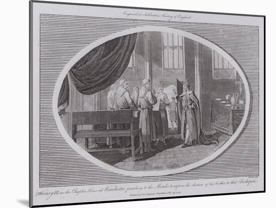 Henry III in the Chapter House at Winchester Preaching to the Monks to Enforce the Election of His-null-Mounted Giclee Print