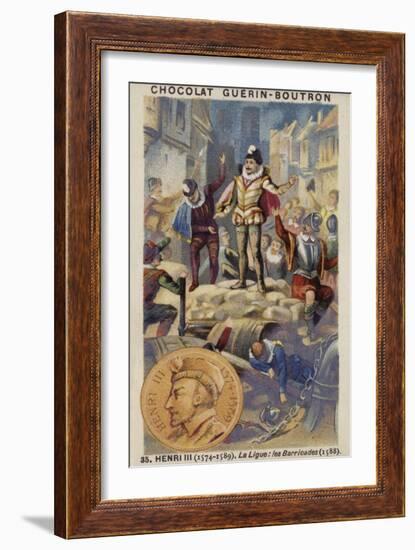 Henry III of France and the Barricades of the Catholic League, 1588-null-Framed Giclee Print