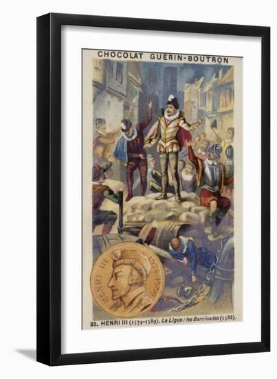 Henry III of France and the Barricades of the Catholic League, 1588-null-Framed Giclee Print