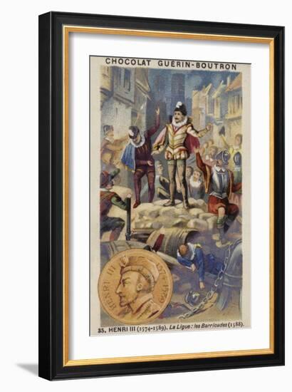 Henry III of France and the Barricades of the Catholic League, 1588-null-Framed Giclee Print