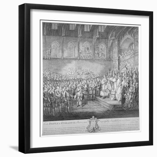 Henry III Renewing and Confirming the Magna Carta, Westminster Hall, London, 13th Century-John Miller-Framed Giclee Print