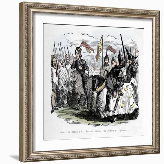 'Henry inspecting his Troops before the Battle of Agincourt', c1860, (c1860)-John Leech-Framed Giclee Print