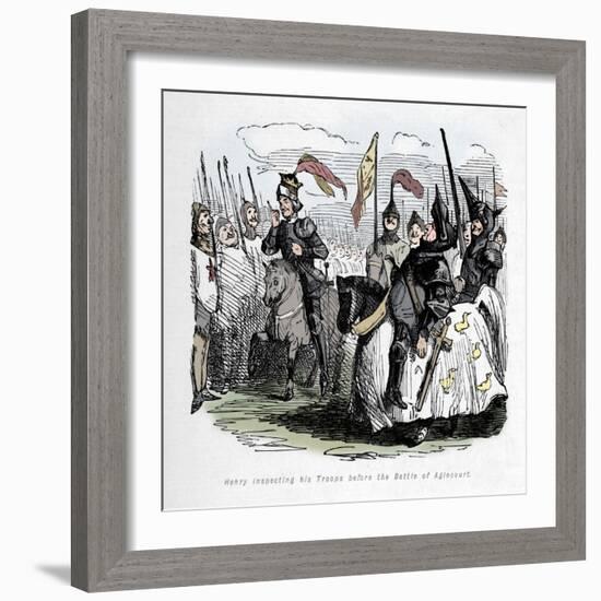 'Henry inspecting his Troops before the Battle of Agincourt', c1860, (c1860)-John Leech-Framed Giclee Print