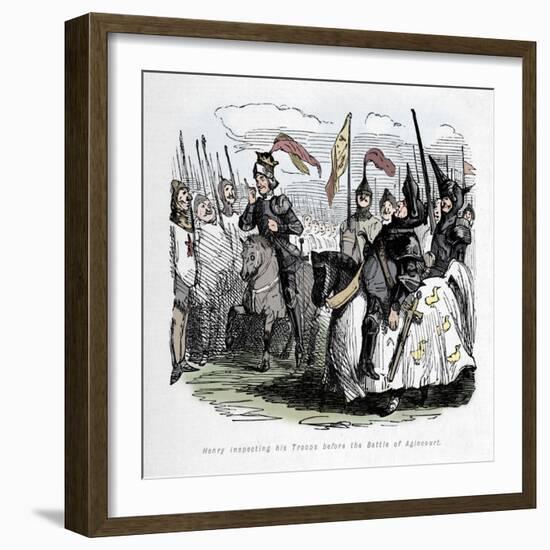 'Henry inspecting his Troops before the Battle of Agincourt', c1860, (c1860)-John Leech-Framed Giclee Print