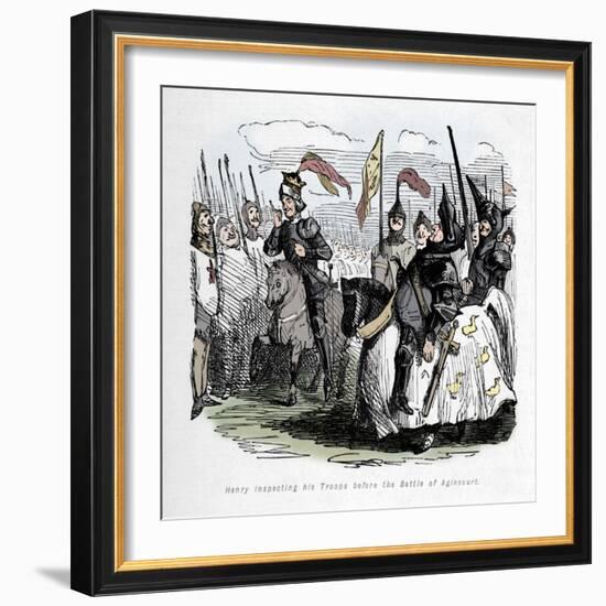 'Henry inspecting his Troops before the Battle of Agincourt', c1860, (c1860)-John Leech-Framed Giclee Print