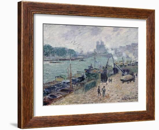 Henry IV Bridge, Paris, c.1918-Gustave Loiseau-Framed Giclee Print