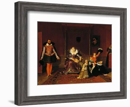 Henry IV Surprised by the Spanish Ambassador While Playing with His Children-Jean-Auguste-Dominique Ingres-Framed Giclee Print