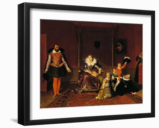 Henry IV Surprised by the Spanish Ambassador While Playing with His Children-Jean-Auguste-Dominique Ingres-Framed Giclee Print