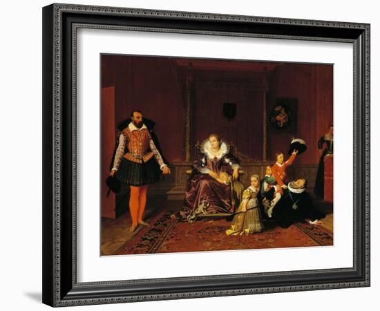 Henry IV Surprised by the Spanish Ambassador While Playing with His Children-Jean-Auguste-Dominique Ingres-Framed Giclee Print