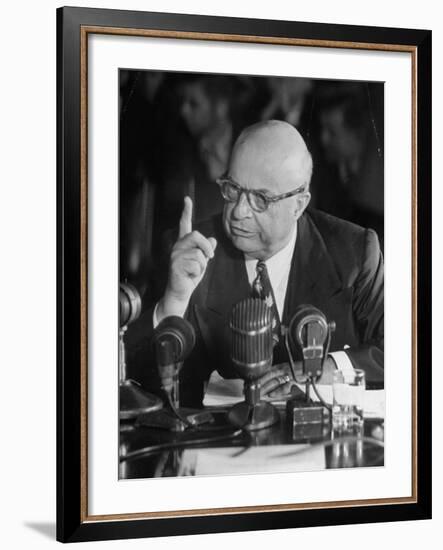 Henry J. Kaiser Testifying at the Howard Hughes Trial-null-Framed Photographic Print