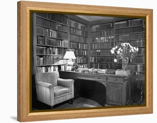 Henry James' Study with Books Lining the Walls-null-Framed Premier Image Canvas