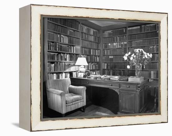 Henry James' Study with Books Lining the Walls-null-Framed Premier Image Canvas