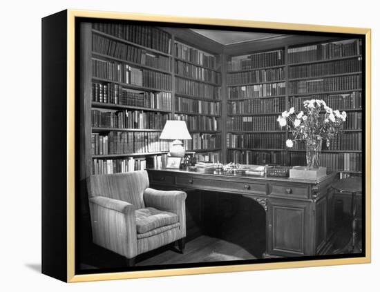 Henry James' Study with Books Lining the Walls-null-Framed Premier Image Canvas